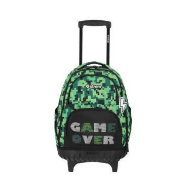 Imagem de Mochila de rodinha Cross 2.0 Verde Pixels - Xtrem, Verde, Grande