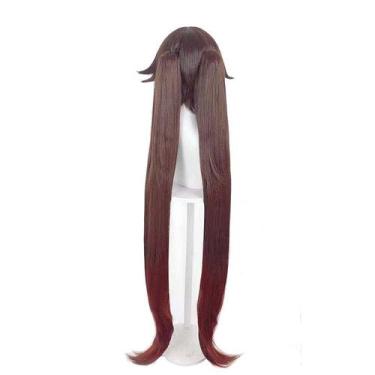 Imagem de Peruca de cosplay Genshins Impacts Hu Tao Synthetic Hair 120cm - yiwei