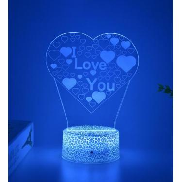 Imagem de Luz noturna I Loves Yous 3D que muda de cor LED para crianças - Yiweis