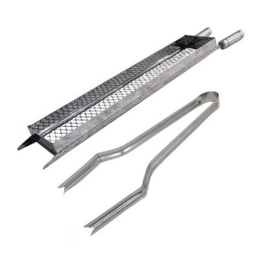 Imagem de Grelha cesto Medio Churrasco Inox C/Pegador de carne - MARELAGO