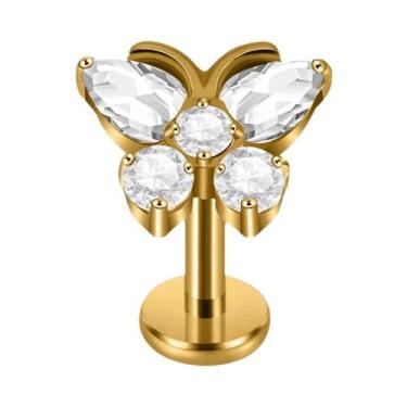 Imagem de Piercings De Titânio Puro 16G Com Zircônia Em Formato De Flor Para Láb