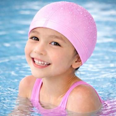 Imagem de Touca de natação lisa de pu piscina cor:rosa - AURORA, Rosa