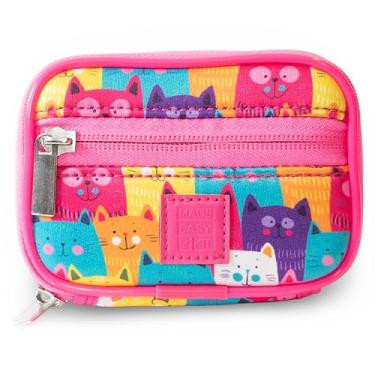 Imagem de Made Easy Kit Estojo de comprimidos – Organizador semanal de medicamentos com caixa removível de vitaminas e suplementos de sete dias – Neoprene premium para bolsa de viagem (gato colorido)