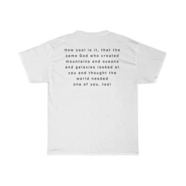 Imagem de Camiseta Cristã Feminina Solta De Manga Curta Com Estampa Inspiradora 