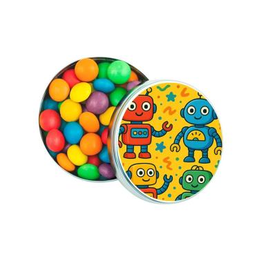 Imagem de Latinha Lembrancinha Personalizada Robôs Divertidos