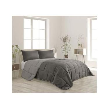 Imagem de Edredom Bicolor Queen Cinza - Amtex Design NA