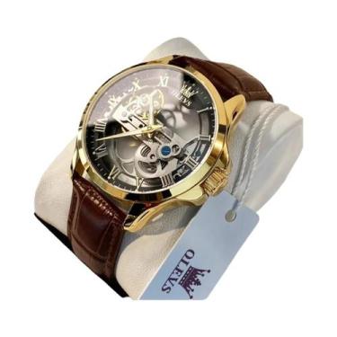 Imagem de Relógio Mecânico Automático De Luxo Masculino OLEVS 6661 Com Mostrador