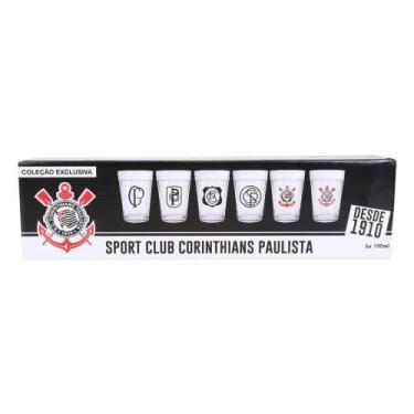 Imagem de Conjunto de Copos Americano Corinthians Allmix 190 ml - 6 Unidades
