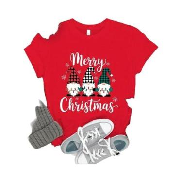 Imagem de Camiseta Feminina Com Estampa De Gnomo De Natal Harajuku Kawaii Y2K Fa