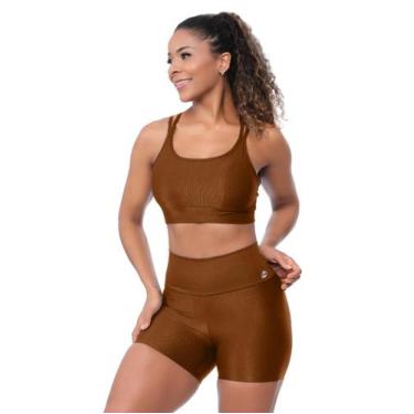 Imagem de Conjunto Fitness Feminino Poliamida Cós Alto Modelador Zero Transparên