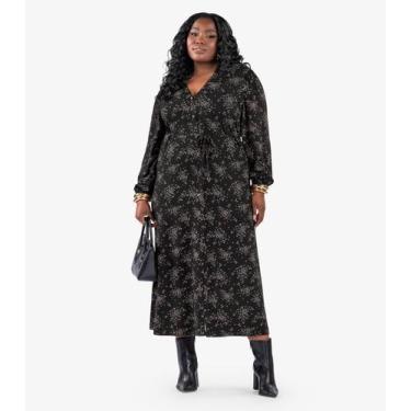 Imagem de Vestido Midi Manga Longa Plus Size Secret Glam Preto, Plus G1, Preto