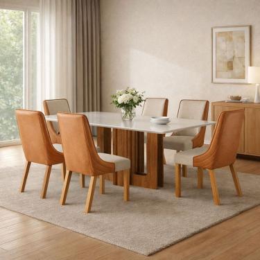 Imagem de Conjunto jantar 6 lugares 1,60m  Tifany - Arbo Design