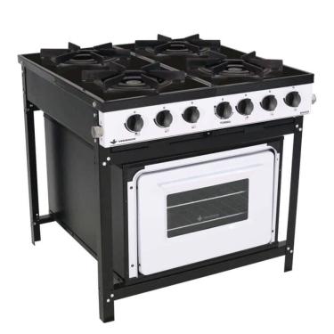 Imagem de Fogão A Gás Venâncio Bravo 4 Bocas Com Forno Branco Br4bfbr