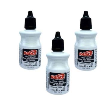 Imagem de Kit 3Tinta Para Carimbo Alto Rendimento Escolar Escritório 40ml cor pr