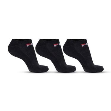 Imagem de Kit Com 3 Pares De Meias Cano Curto Algodão Esportiva Fila Original, P