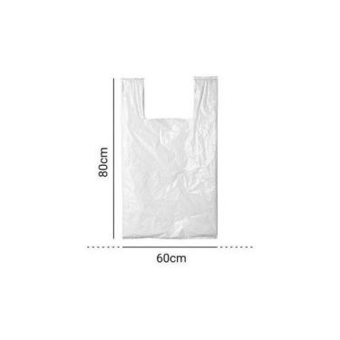 Imagem de Sacola Plástica Branca Polietileno Reciclado 60x80 Pct 5kg - Higipack
