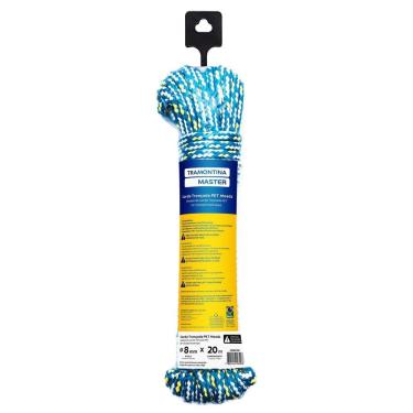 Imagem de Corda Trançada Pet Meada 8 mm X 20 m para Cargas Trabalhos Manuais e Esportes Azul Tramontina