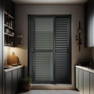 Imagem de Porta de Correr Venez. 3 Folhas Moveis 210 X 150 Elite com Fechadura T