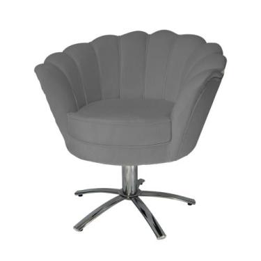 Imagem de Conjunto 2 Poltronas Estofada Com Base Giratória de Metal Pétala Suede