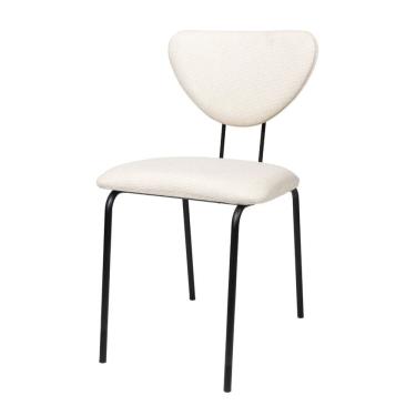 Imagem de Cadeira Estofada para Sala de Jantar Moderna Base em Metal Design Escandinavo Vitta Pre...