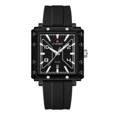 Imagem de relogio masculino design quadrado luminoso pulseira silicone - - NAVIF