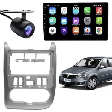 Imagem de Central Multimídia Automotiva 2 Din E-tech Premium 9 IPS Full Touch Screen Wi-Fi Bluetooth Câmera de Ré Moldura Renault