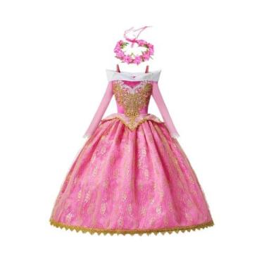 Imagem de Fantasia De Princesa Dourada Para Meninas, Vestido De Festa De Anivers
