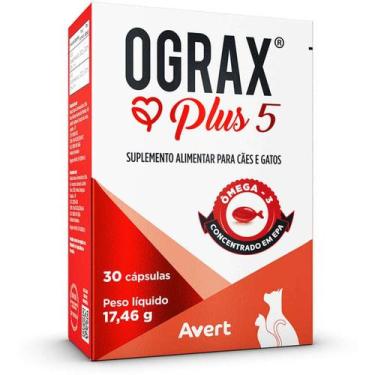 Imagem de Suplemento Alimentar Avert Ograx Plus 5 para Cães e Gatos - 30 Cápsula
