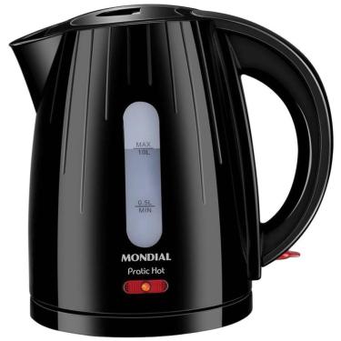Imagem de Chaleira Elétrica Mondial Pratic Hot CE07 1350W 1L Preto 220V com Desligamento Automático