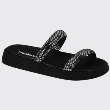 Imagem de Sandália Slide Feminina Flatform Papete Brilhante Moleca 5507.101.2837