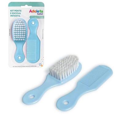 Imagem de Kit Escova E Pente Para Bebe Cabelo Cerdas Macias Adoleta - Adoleta Be