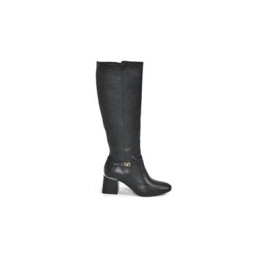 Imagem de Bota Feminina Cano Longo Couro Via Marte 021093, Preto, 36
