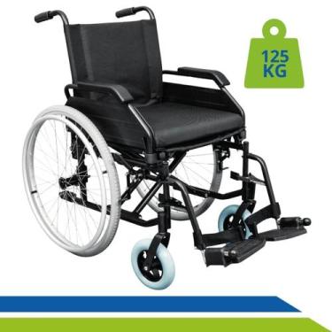 Imagem de Cadeira de Rodas Dobrável 125kg Certificada INMETRO  Para Idosos, Frat