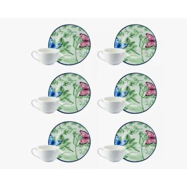 Imagem de Conjunto De 6 Xícaras De Chá Com Pires Campestre - GNJ HOME DECOR