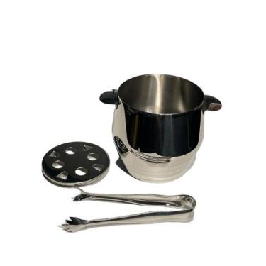 Imagem de Balde para Gelo com Pegador Inox 1 Litro - Viel
