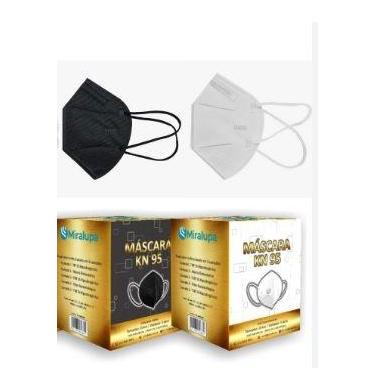 Imagem de Máscara KN95 Proteção Hospitalar Com Clip Nasal MIRALUPA, Preto