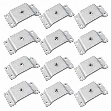 Imagem de Kit com 12 Chapinhas Chapa Inclinada 10o Fixação Pés Palito Cromado