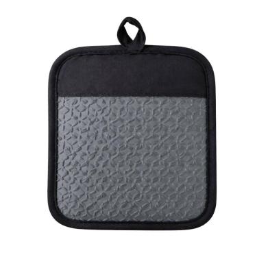 Imagem de Descanso de Panelas BS40107 Pegador 2 em 1 Luva Termica Silicone Antiderrapante Cozinha Cinza e Preto Baker