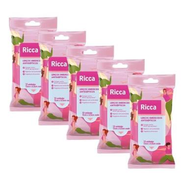 Imagem de Kit 5 Lenços Umedecidos Antissépticos Yoga Ricca 10 unidades