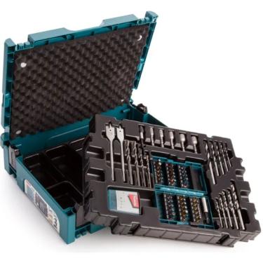 Imagem de Kit de Brocas e Bits B-49638 para Madeira Metal e Concreto com Maleta Modular Robusta 69 Peças Makita