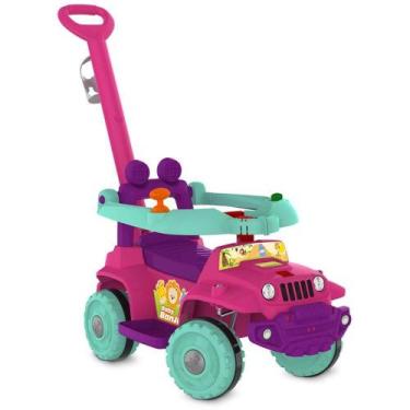 Imagem de Babyjipe Rosa com Função Passeio e Andador para Bebê +12 Meses - Bande