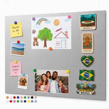 Imagem de Mural Painel P/ Fotos, Recados, Souvenirs + 18 Imãs - 50x80 - - M-Plan
