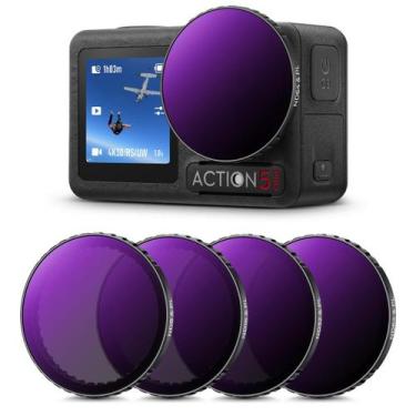 Imagem de Kit 4 Filtros K&F Concept ND+PL Osmo Action 3, 4 5 Pro - 2077