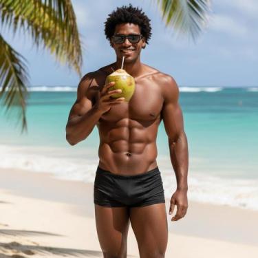 Imagem de Sunga Masculina Praia Boxer Adulto Confortável Secagem Rápida - ata.mu