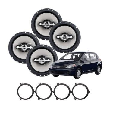 Imagem de COMP Kit Tiida Alto Falantes Automotivo 6" Quadriaxial 70W RMS Cada + 
