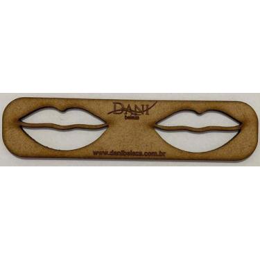 Imagem de Régua Molde Transferidor de Lábios MDF 3mm 4 x 17cm - Acessório para M