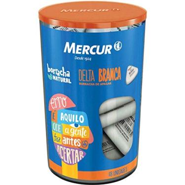 Imagem de Borracha Branca Triangular, Mercur, Delta Branca, B0101030, Pote com 18 Unidades