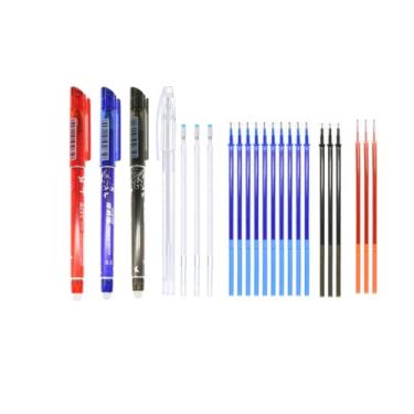 Imagem de Caneta Gel que Apaga Branca, Vermelha, preta e azul. Apagável com borracha ou ferro de passar (4 canetas +19 Refil)