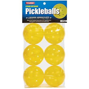 Imagem de Tourna Pickleballs Strike Outdoor (pacote com 6) - Aprovado pela USAPA, amarelo