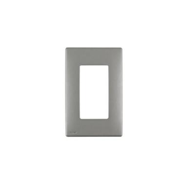 Imagem de Leviton Renu Screwless Snap-On Wallplate, 1 Gang, REWM1-STS, aparência inoxidável